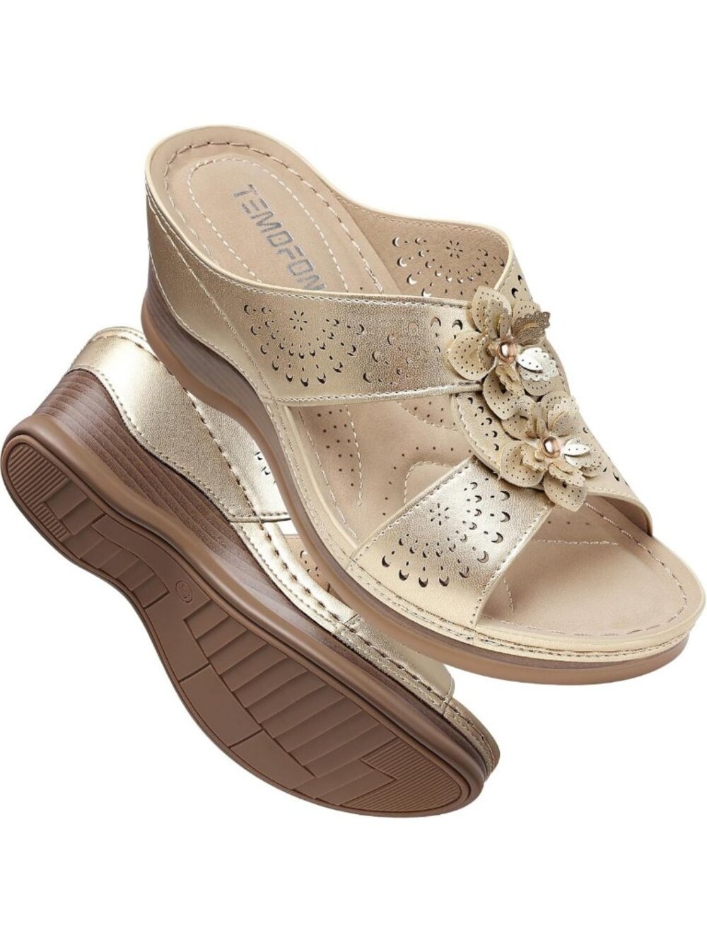 Stylish Women's Wedge Sandals - Comfortable Leather Walking Shoes for Summer
